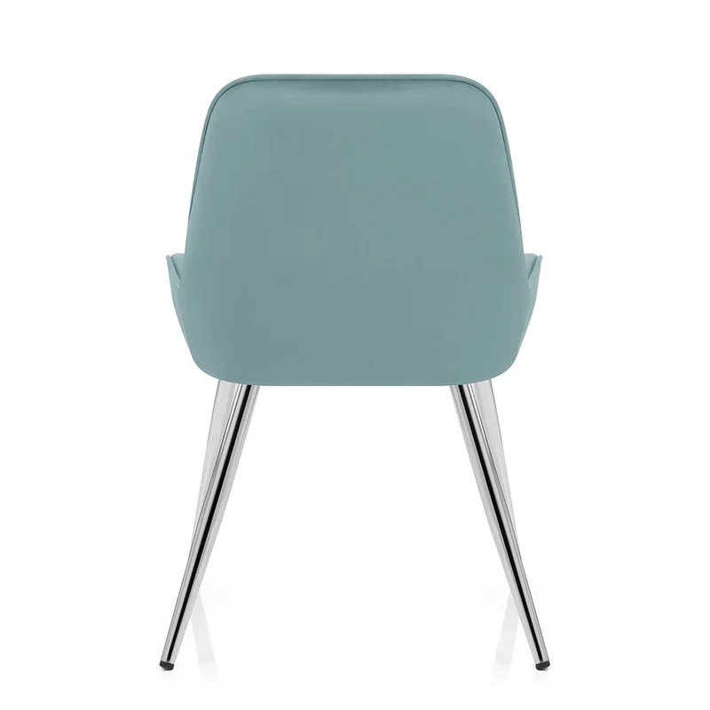 Chaise Chrome Velours - Mustang Vert