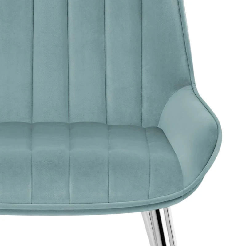 Chaise Chrome Velours - Mustang Vert