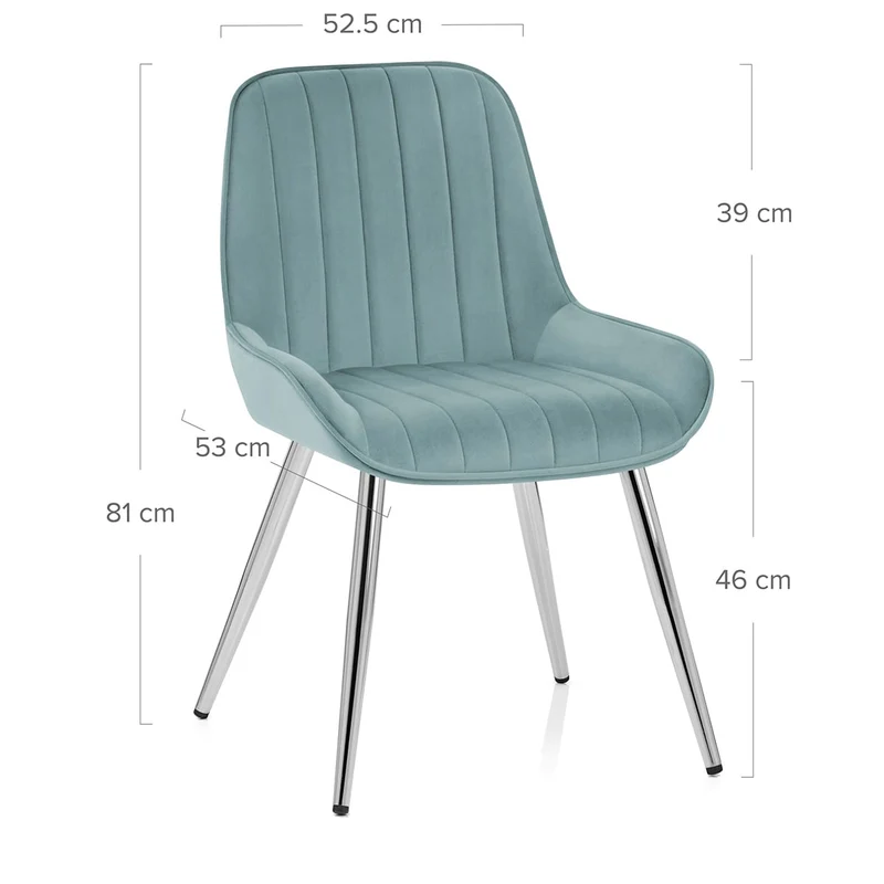 Chaise Chrome Velours - Mustang Vert