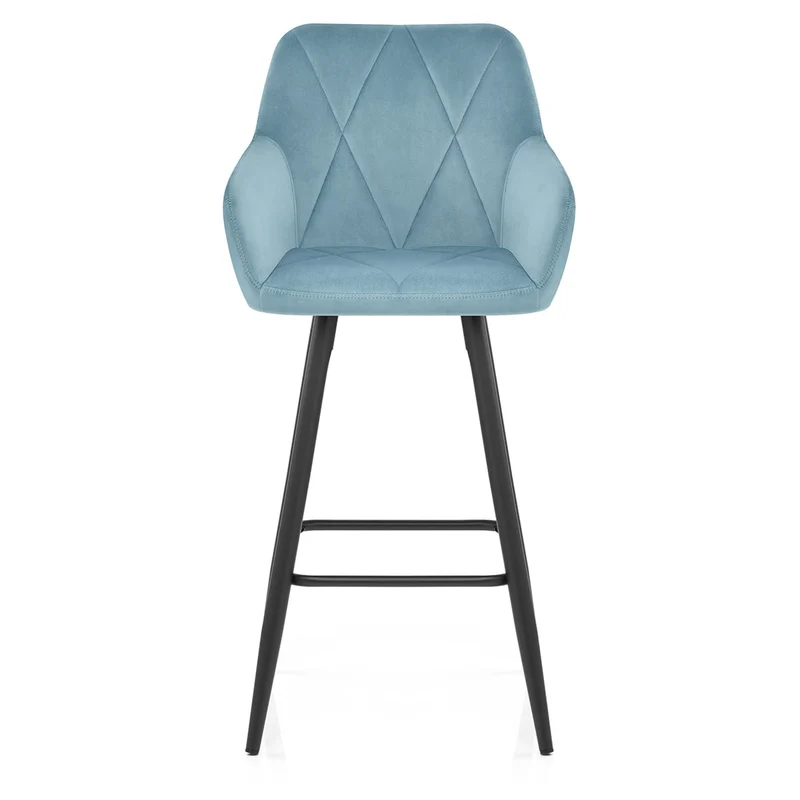Tabouret de Bar Velours - Lanson Bleu