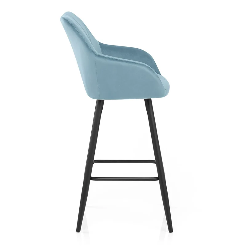 Tabouret de Bar Velours - Lanson Bleu