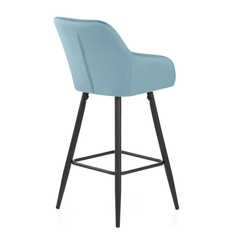 Tabouret de Bar Velours - Lanson Bleu