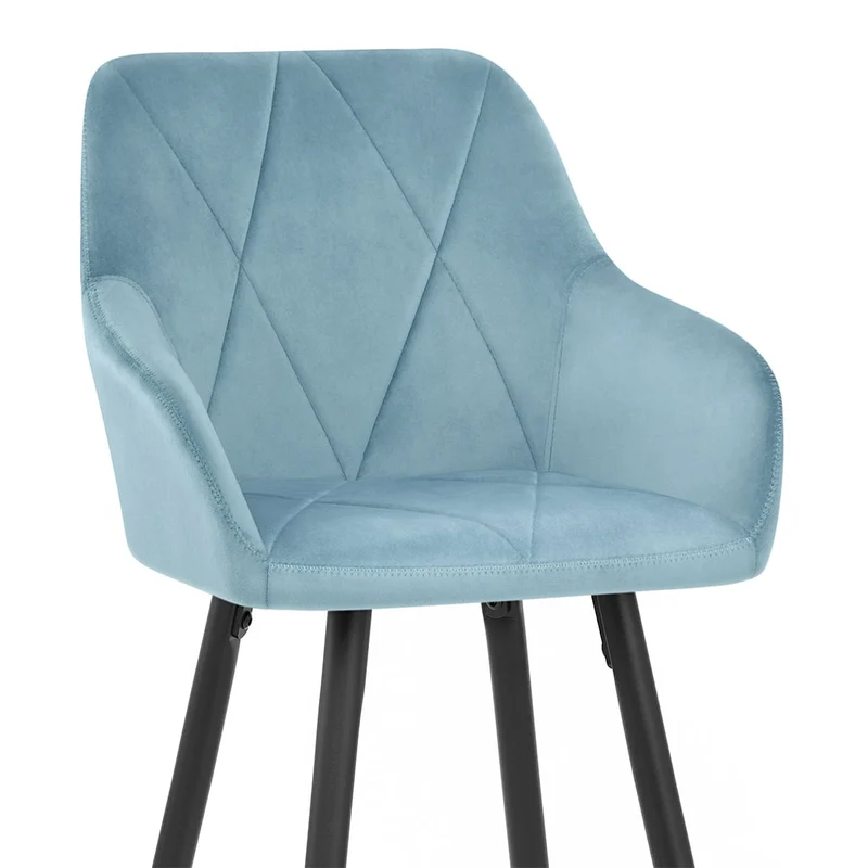 Tabouret de Bar Velours - Lanson Bleu