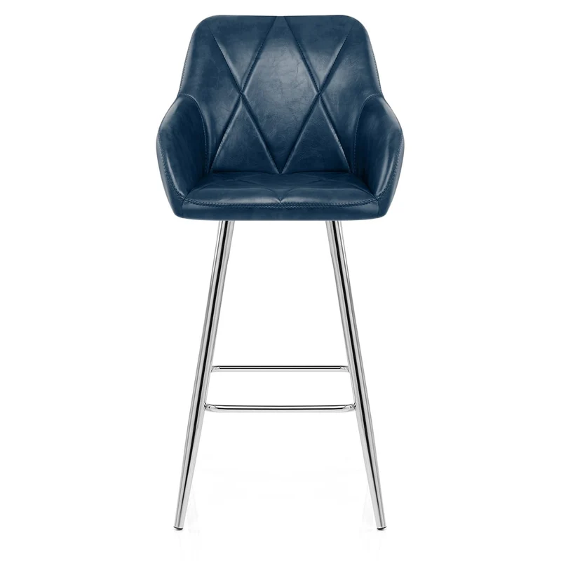 Tabouret de Bar Faux Cuir Antique - Mason Bleu