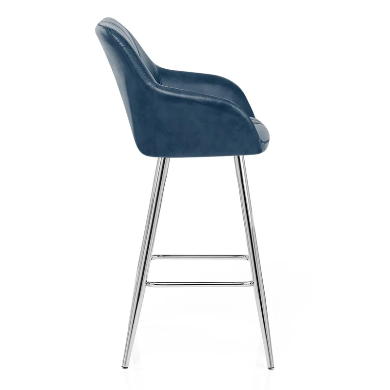 Tabouret de Bar Faux Cuir Antique - Mason Bleu