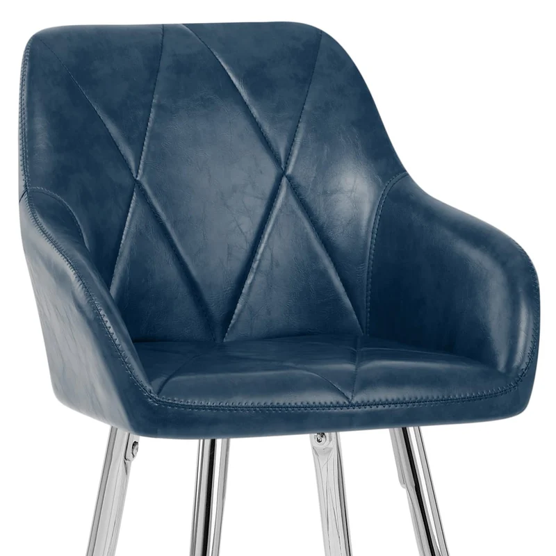 Tabouret de Bar Faux Cuir Antique - Mason Bleu