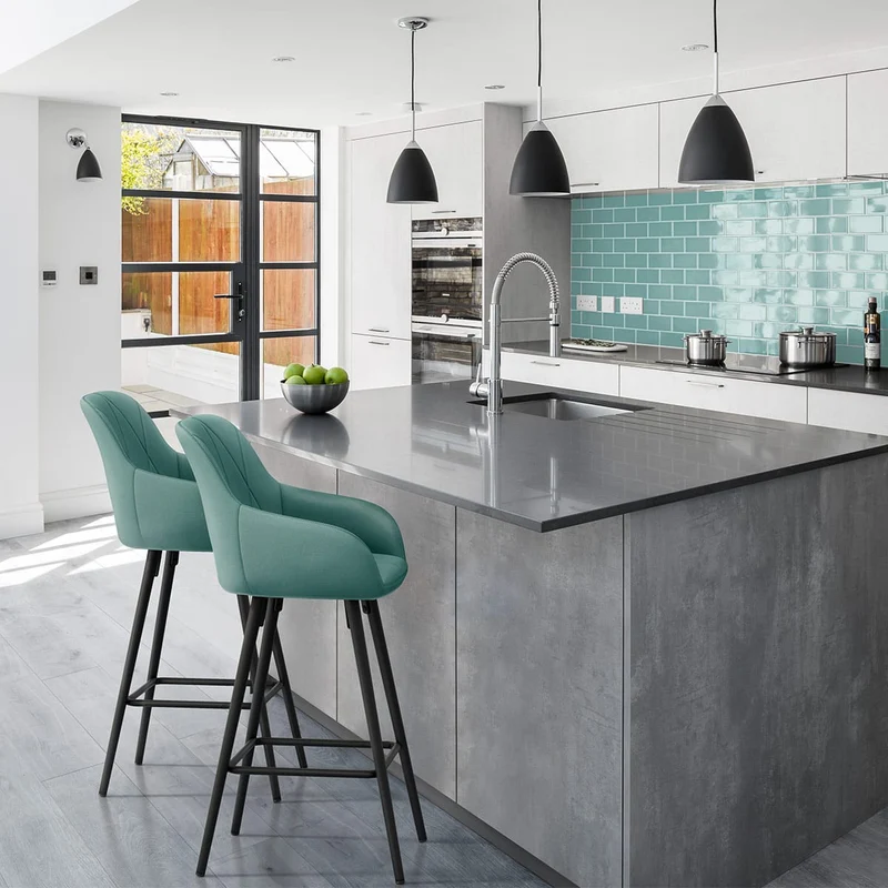 Tabouret de Bar Velours - Lanson Vert