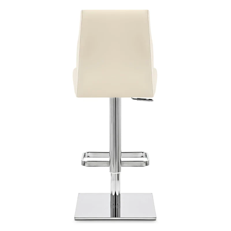 Chaise de Bar Cuir Chrome - Martello Crème