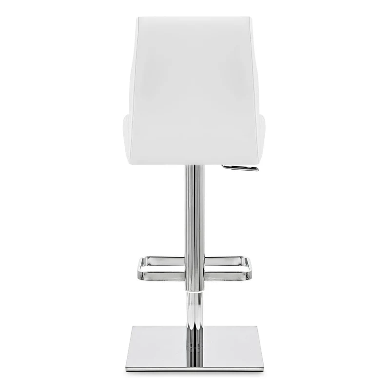 Chaise de Bar Cuir Chrome - Martello Blanc