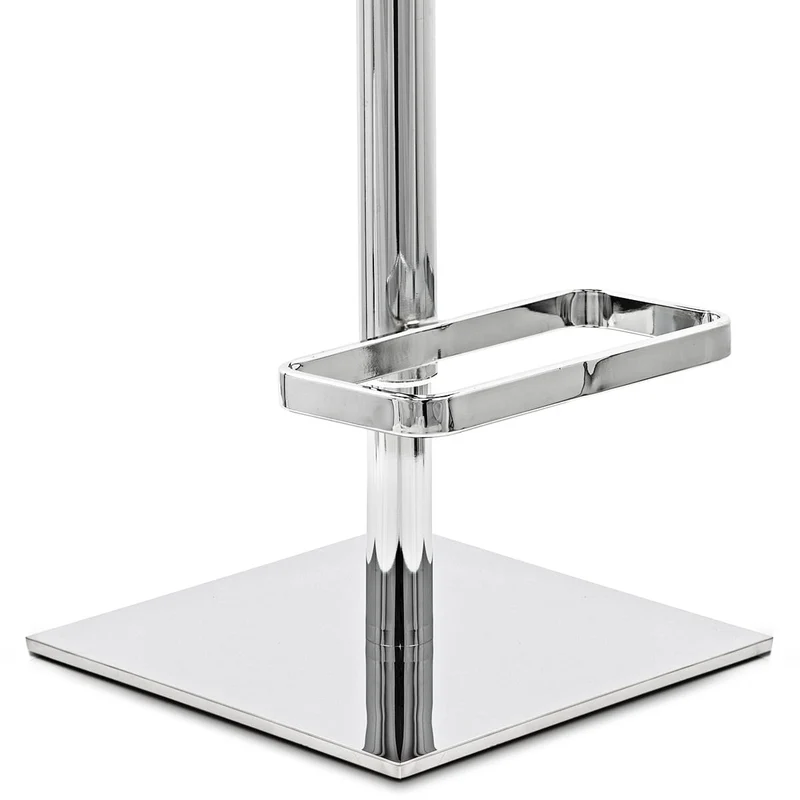 Chaise de Bar Cuir Chrome - Martello Blanc