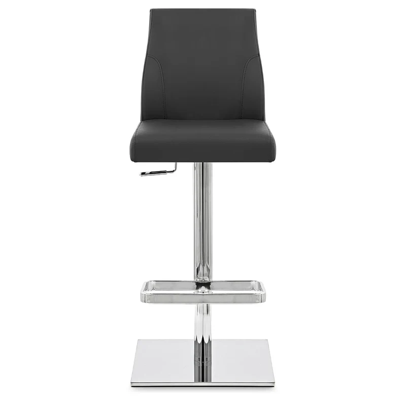 Chaise de Bar Cuir Chrome - Martello Noir