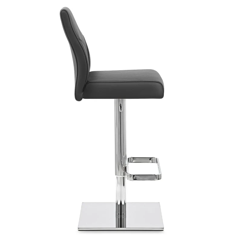 Chaise de Bar Cuir Chrome - Martello Noir