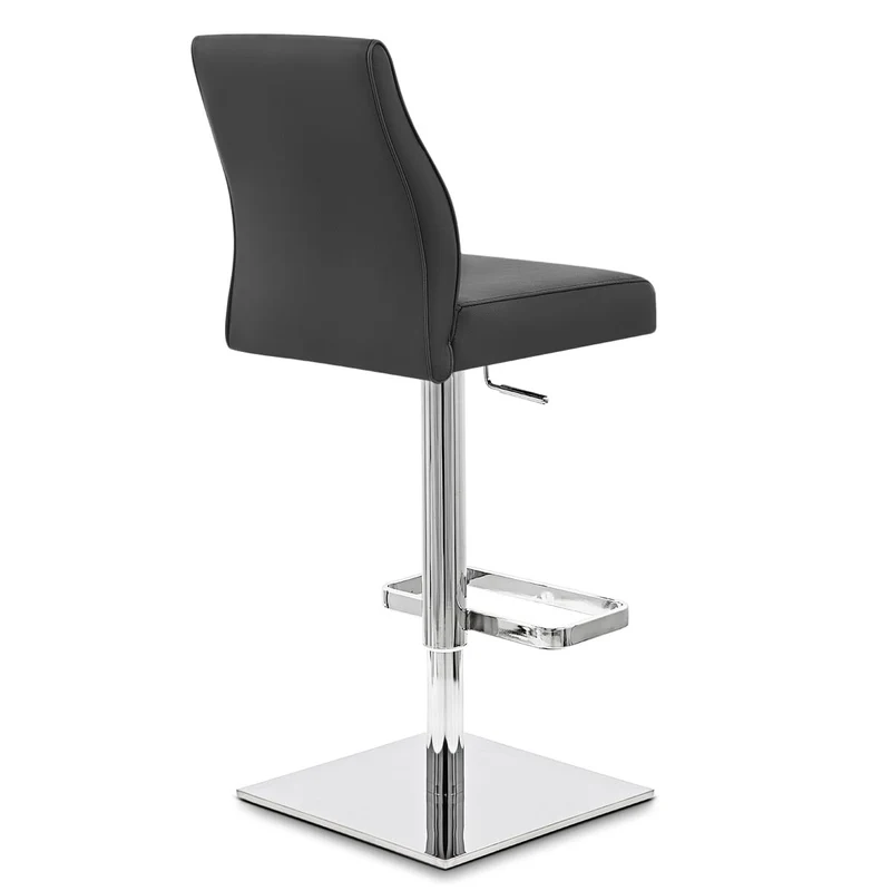Chaise de Bar Cuir Chrome - Martello Noir