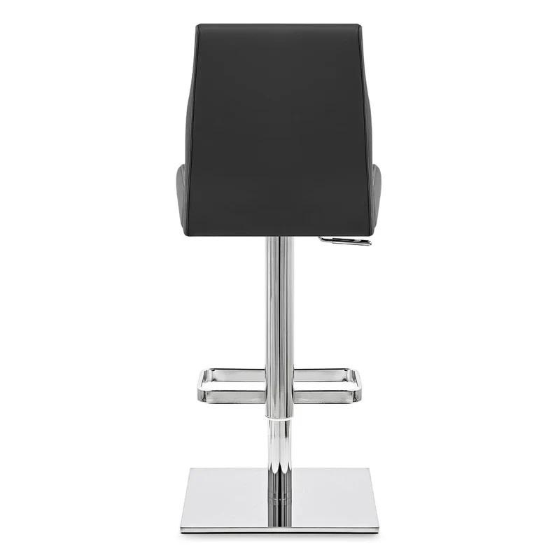 Chaise de Bar Cuir Chrome - Martello Noir