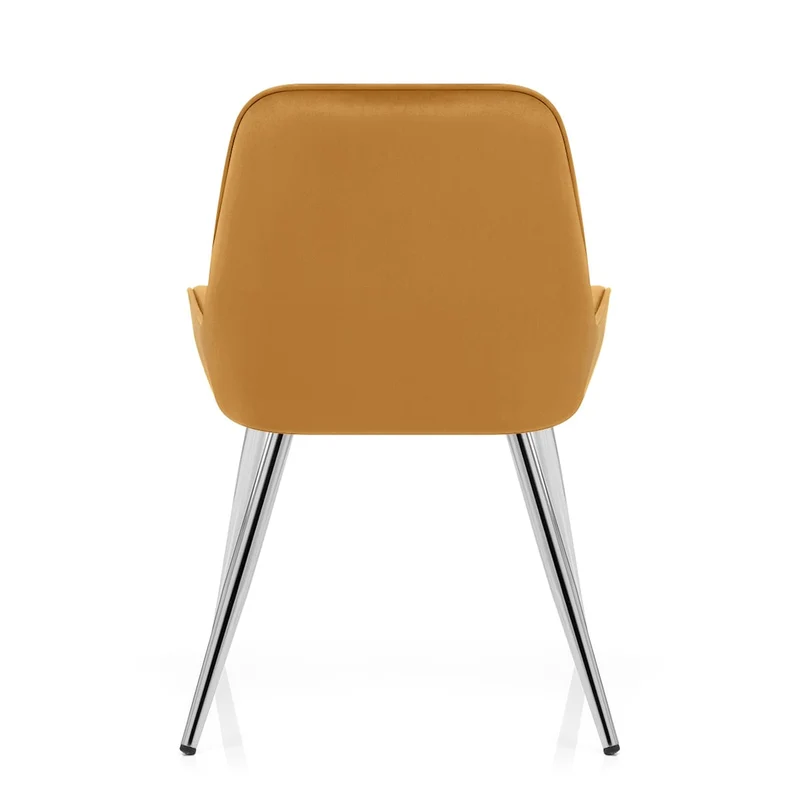 Chaise Chrome Velours - Mustang Jaune