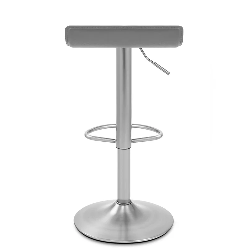 Tabouret Faux Cuir Chrome Brossé - Mars Gris
