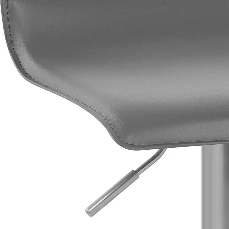 Tabouret Faux Cuir Chrome Brossé - Mars Gris