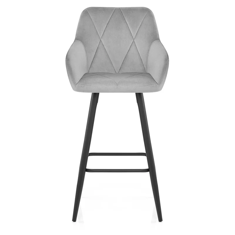 Tabouret de Bar Velours - Lanson Gris