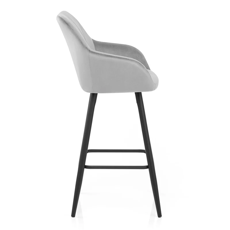 Tabouret de Bar Velours - Lanson Gris