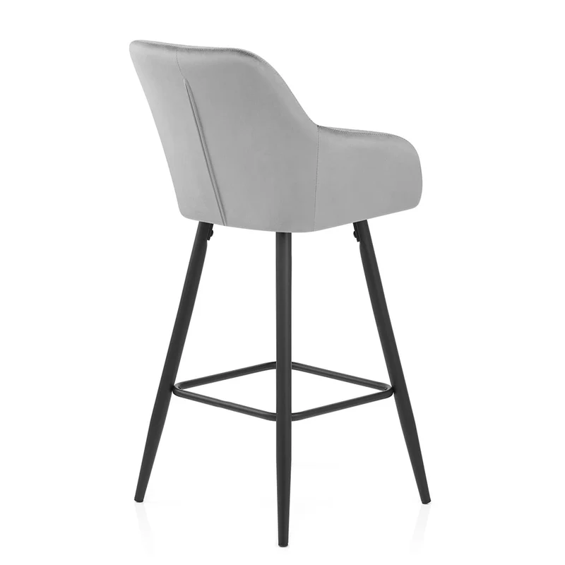 Tabouret de Bar Velours - Lanson Gris
