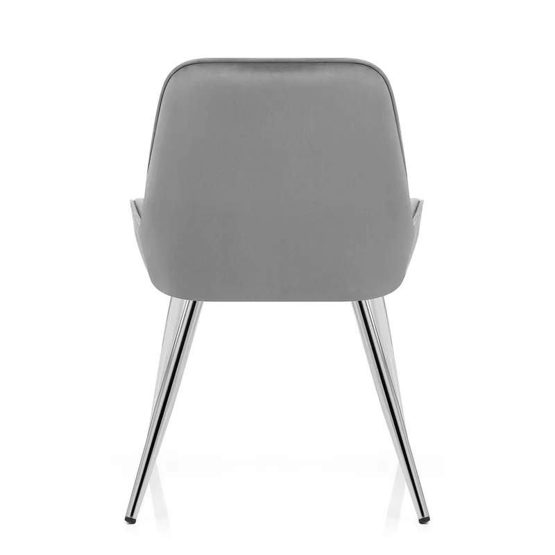 Chaise Chrome Velours - Mustang Gris Foncé