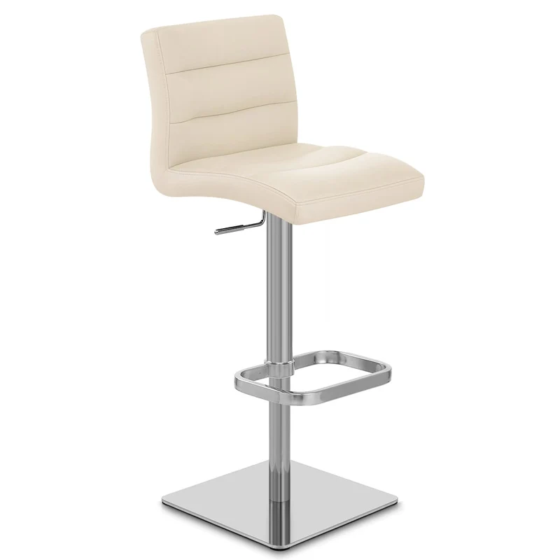 Chaise de Bar Cuir Chrome Brossé - Lush Crème