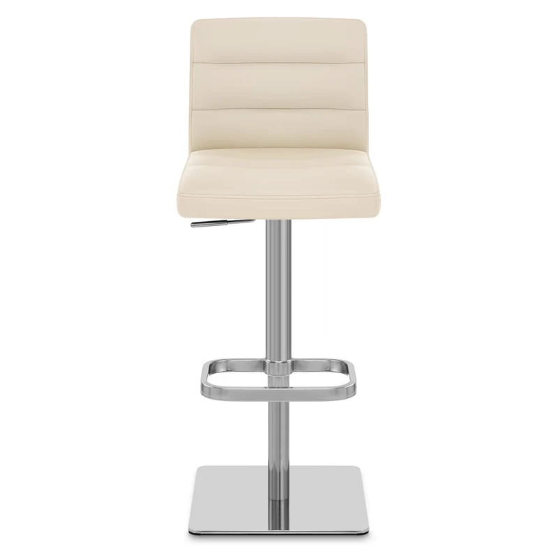 Chaise de Bar Cuir Chrome Brossé - Lush Crème