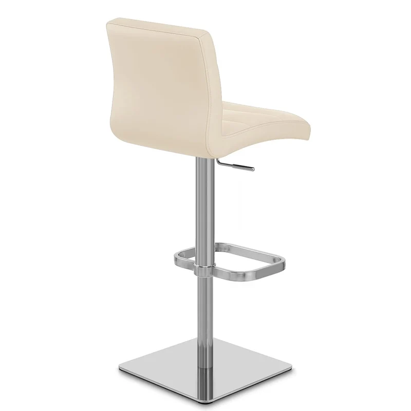 Chaise de Bar Cuir Chrome Brossé - Lush Crème