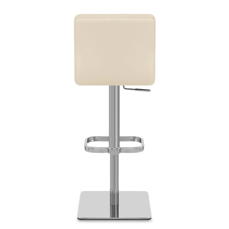 Chaise de Bar Cuir Chrome Brossé - Lush Crème