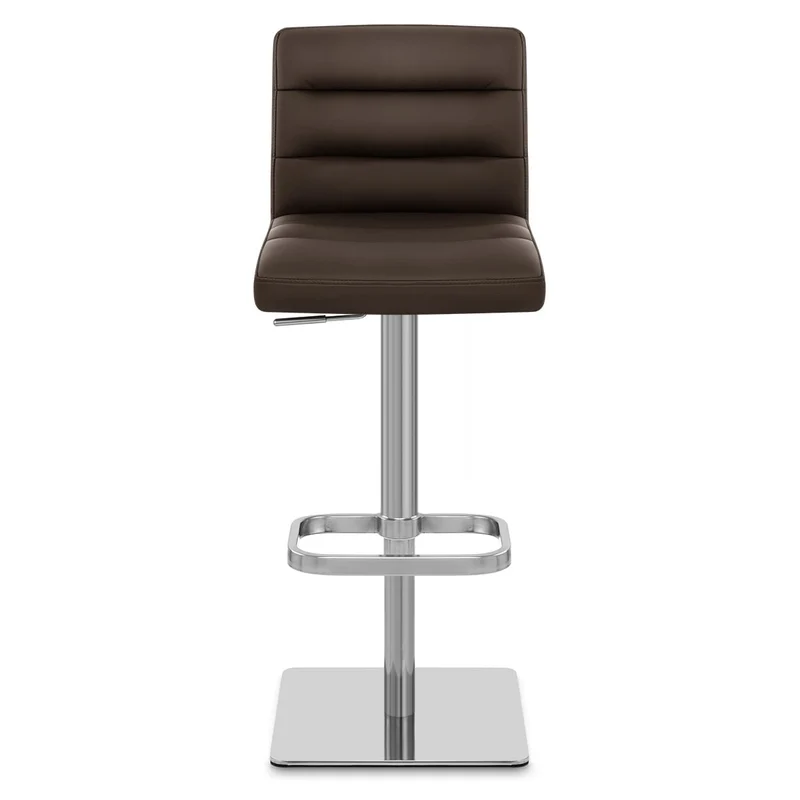 Chaise de Bar Cuir Chrome Brossé - Lush Marron