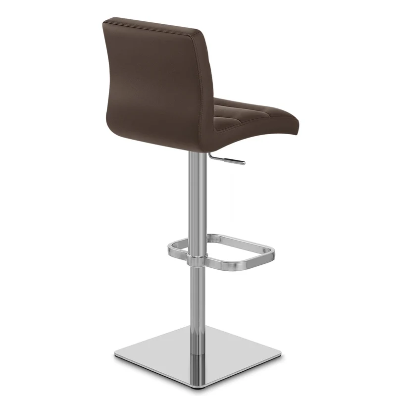 Chaise de Bar Cuir Chrome Brossé - Lush Marron