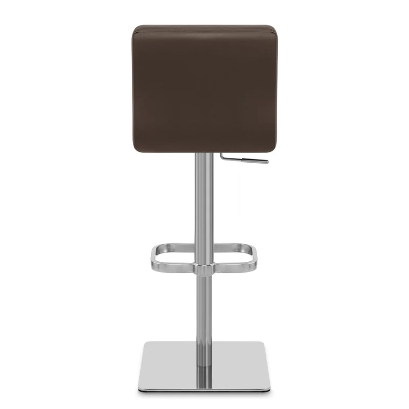 Chaise de Bar Cuir Chrome Brossé - Lush Marron