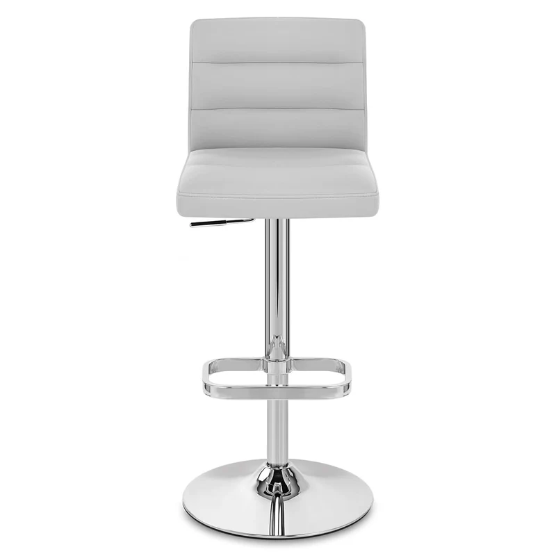 Chaise de Bar Faux Cuir Chrome - Lush Gris