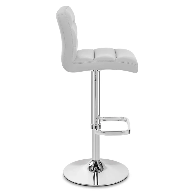 Chaise de Bar Faux Cuir Chrome - Lush Gris