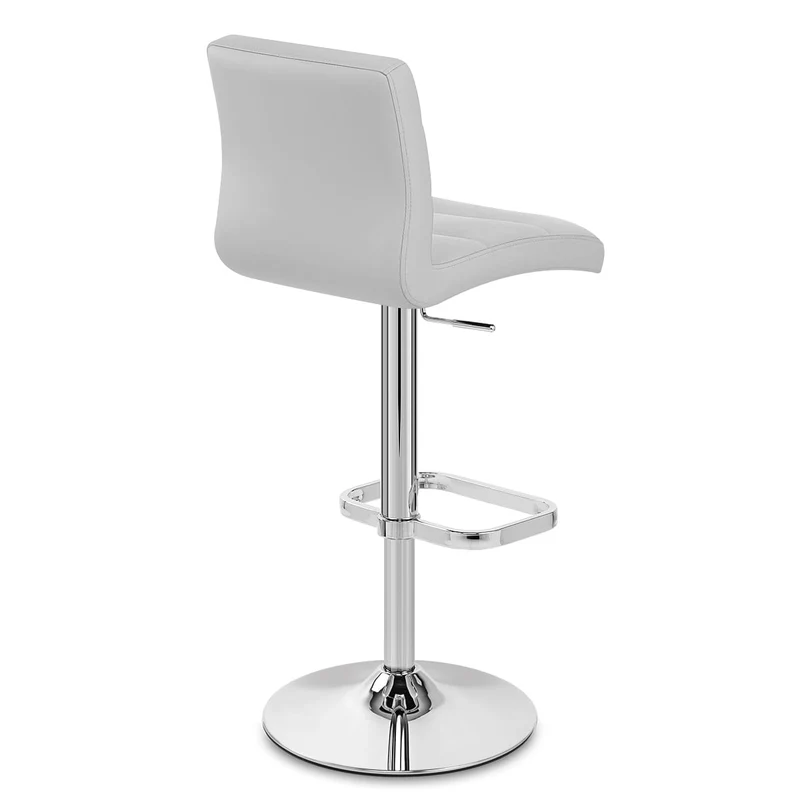 Chaise de Bar Faux Cuir Chrome - Lush Gris