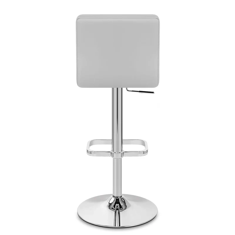 Chaise de Bar Faux Cuir Chrome - Lush Gris