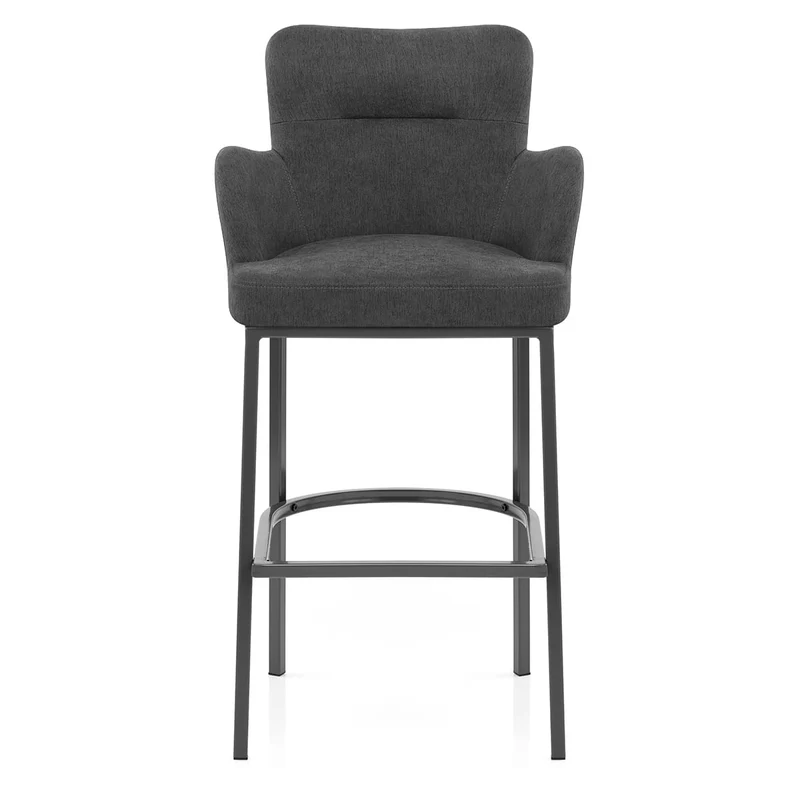 Tabouret de Bar Tissu - Porter Gris Foncé
