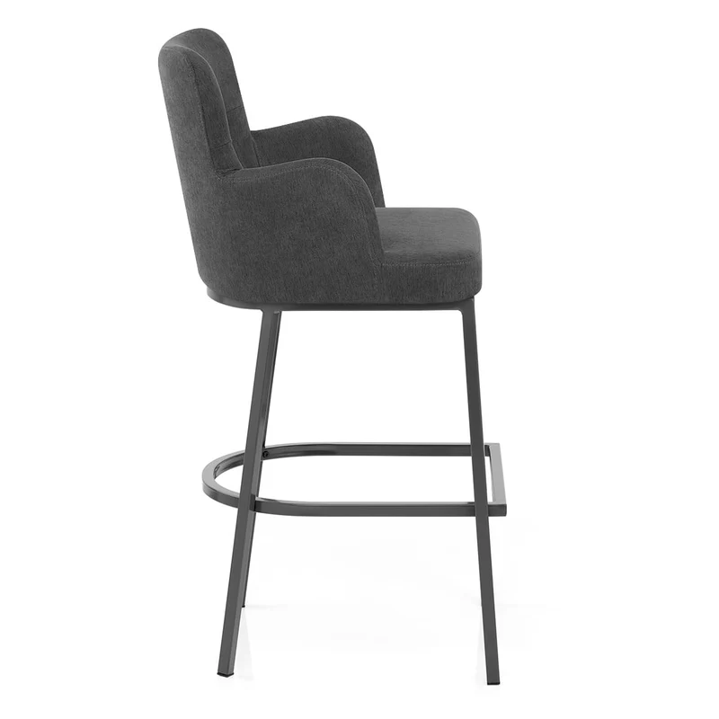 Tabouret de Bar Tissu - Porter Gris Foncé