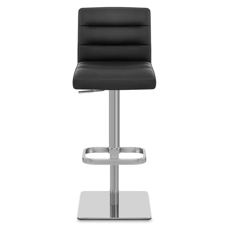 Chaise de Bar Cuir Chrome Brossé - Lush Noir