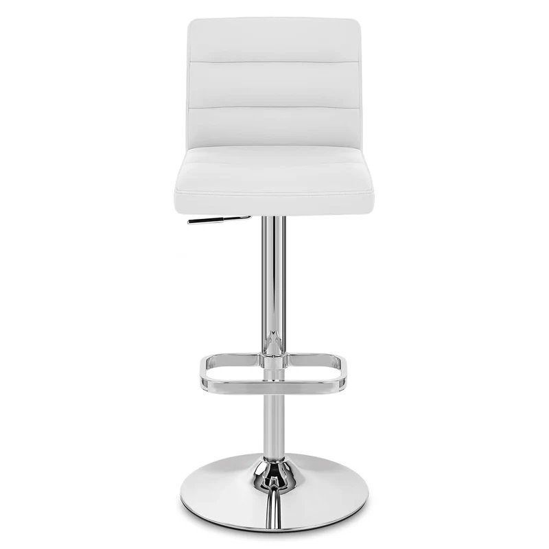 Chaise de Bar Faux Cuir Chrome - Lush Blanc