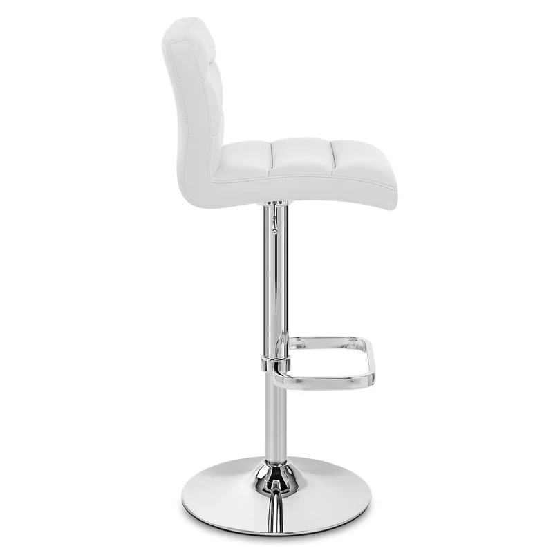 Chaise de Bar Faux Cuir Chrome - Lush Blanc