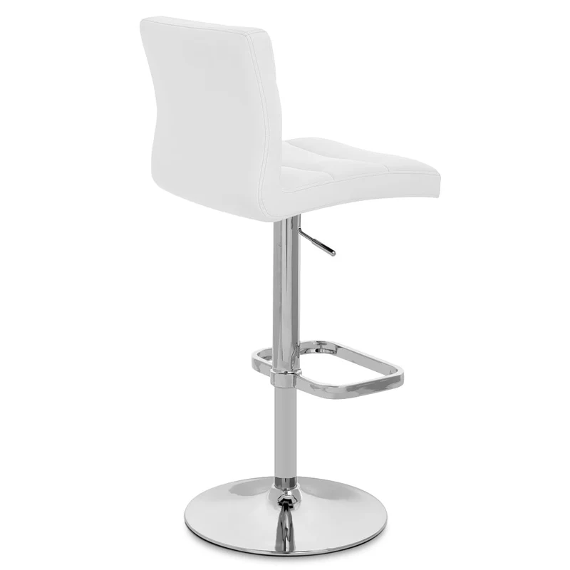 Chaise de Bar Faux Cuir Chrome - Lush Blanc