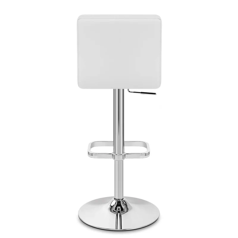 Chaise de Bar Faux Cuir Chrome - Lush Blanc