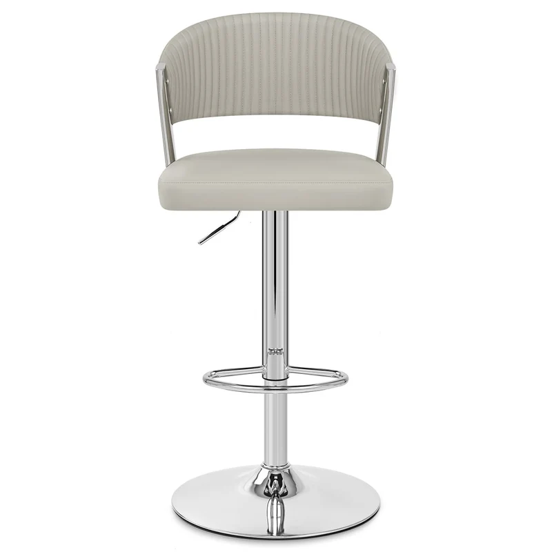 Tabouret Cuir Véritable - Lusso Gris