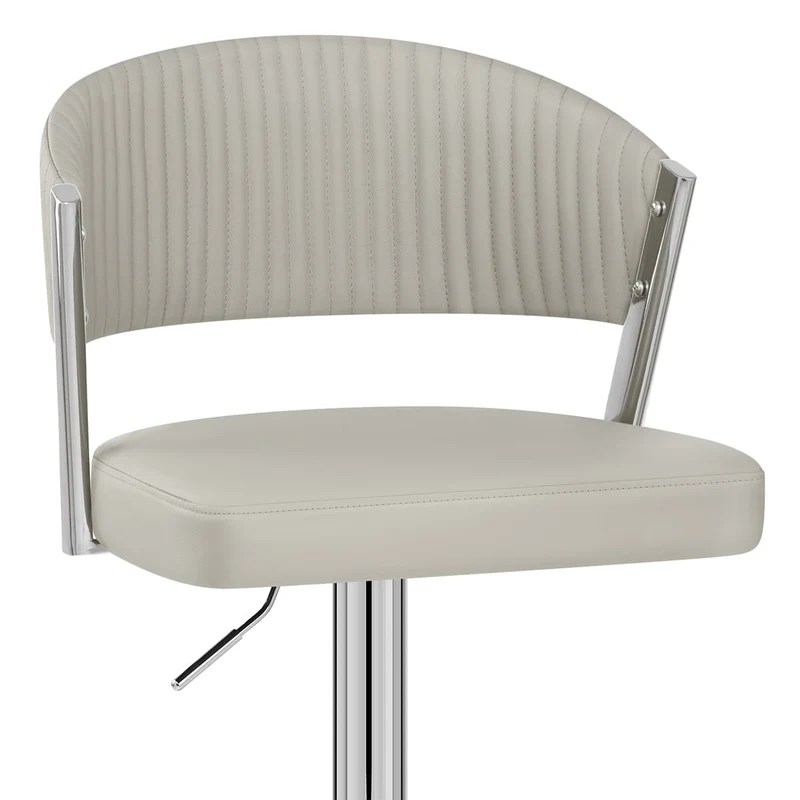Tabouret Cuir Véritable - Lusso Gris