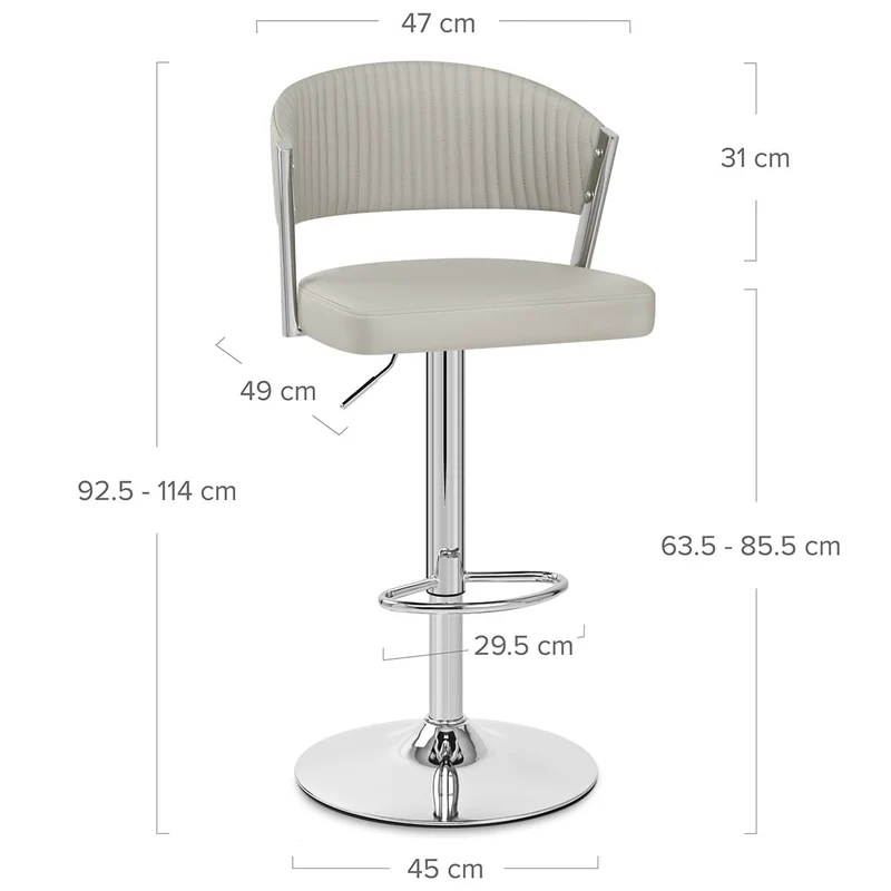 Tabouret Cuir Véritable - Lusso Gris
