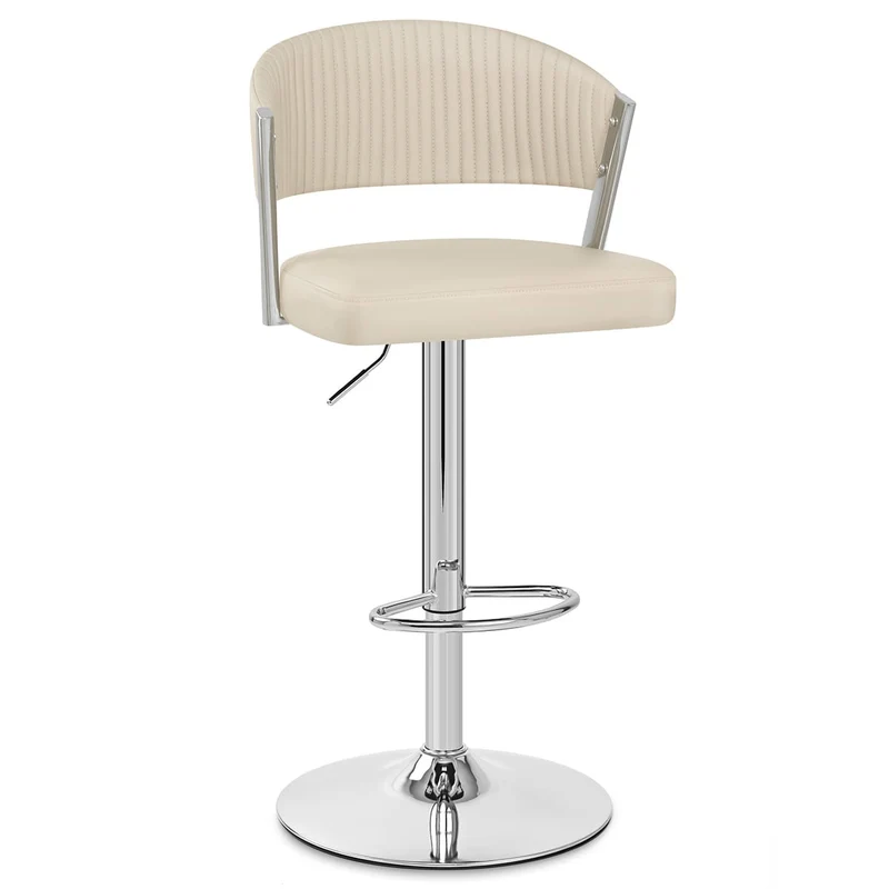 Tabouret Cuir Véritable - Lusso Crème