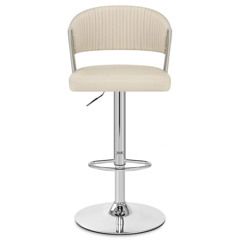 Tabouret Cuir Véritable - Lusso Crème