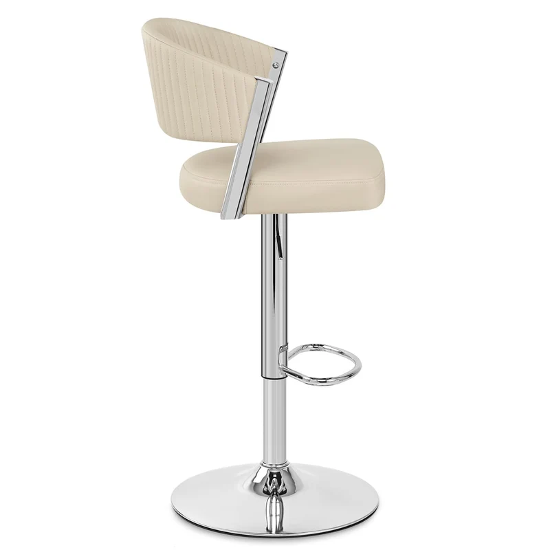 Tabouret Cuir Véritable - Lusso Crème