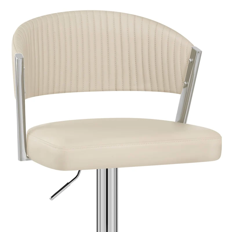 Tabouret Cuir Véritable - Lusso Crème